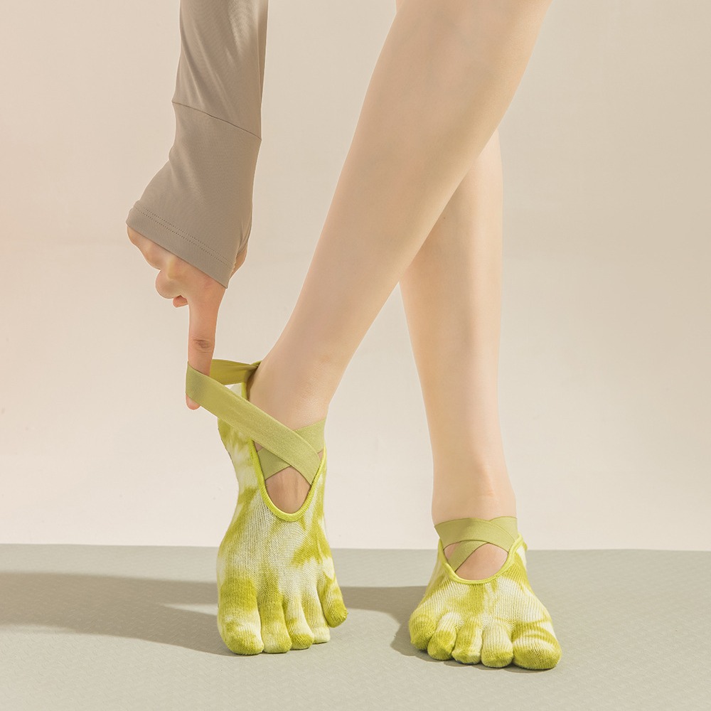 Tie-Dye Women's Five Finger Gr - đánh giá và giá Pilates Yoga Grip Socks