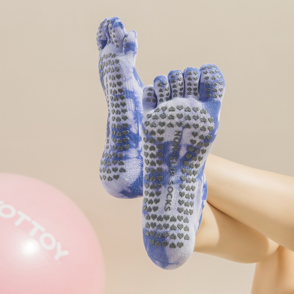 Tie-Dye Women's Five Finger Gr - đánh giá và giá Pilates Yoga Grip Socks