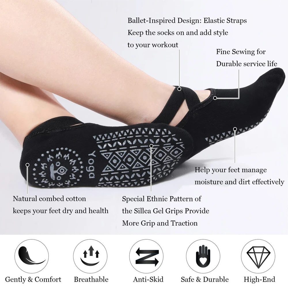 1Pair Yoga Socks for Women Non - đánh giá và giá Pilates Yoga Grip Socks