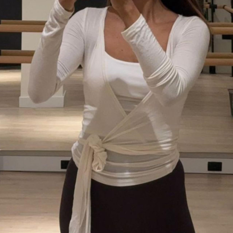 Women Sexy Wrap Crop Tops Shir - đánh giá và giá Pilates V Yoga
