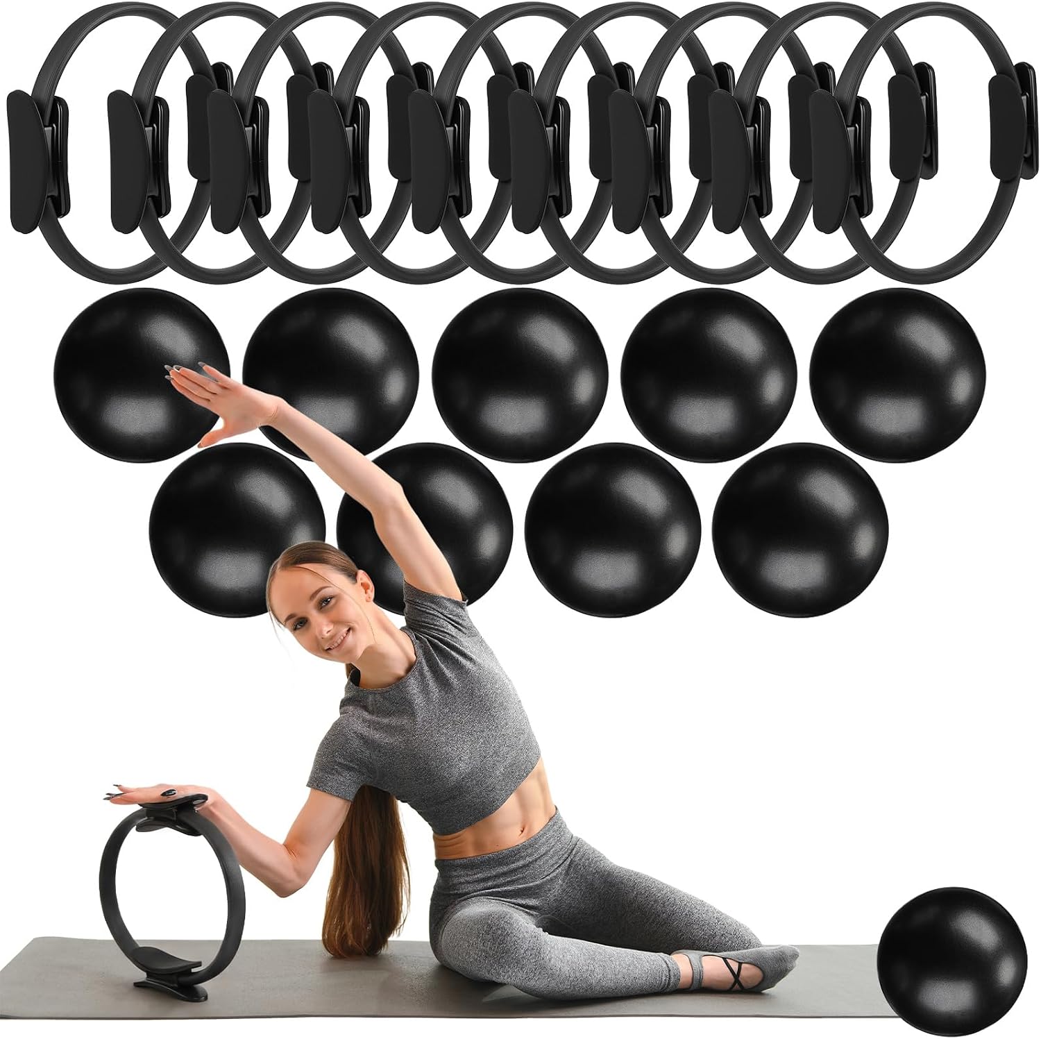 18 Pcs Pilates Ring And Ball S - đánh giá và giá Pilates Yoga Tone