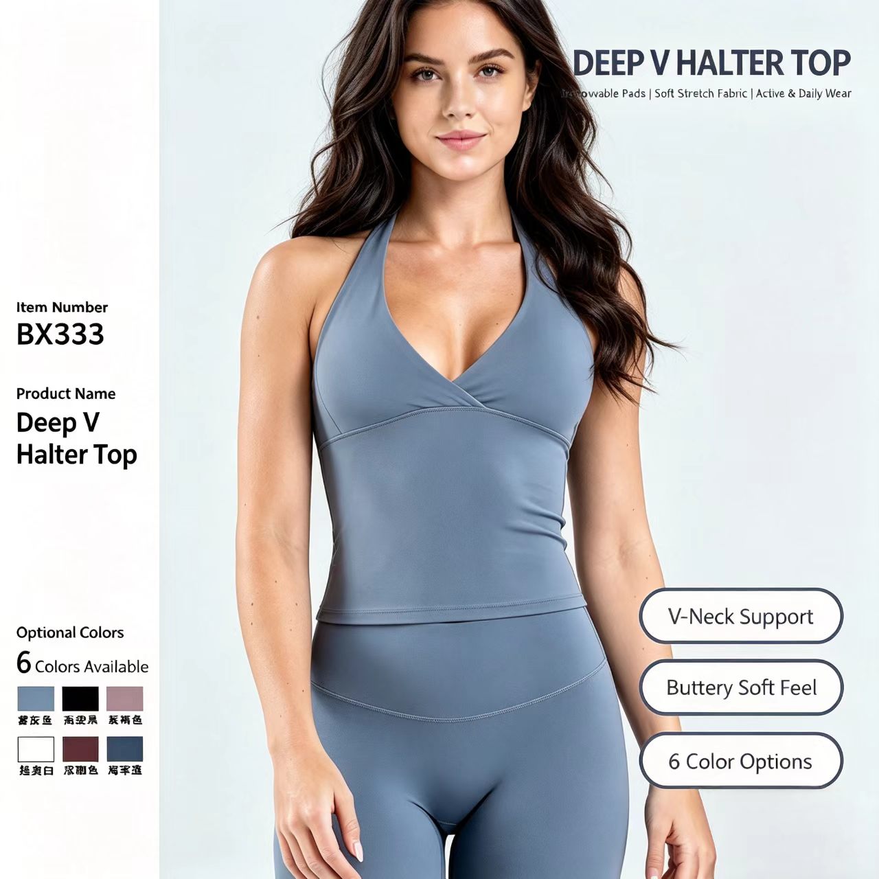 Bra Halter V-Neck Yoga Tank To - đánh giá và giá Pilates V Yoga
