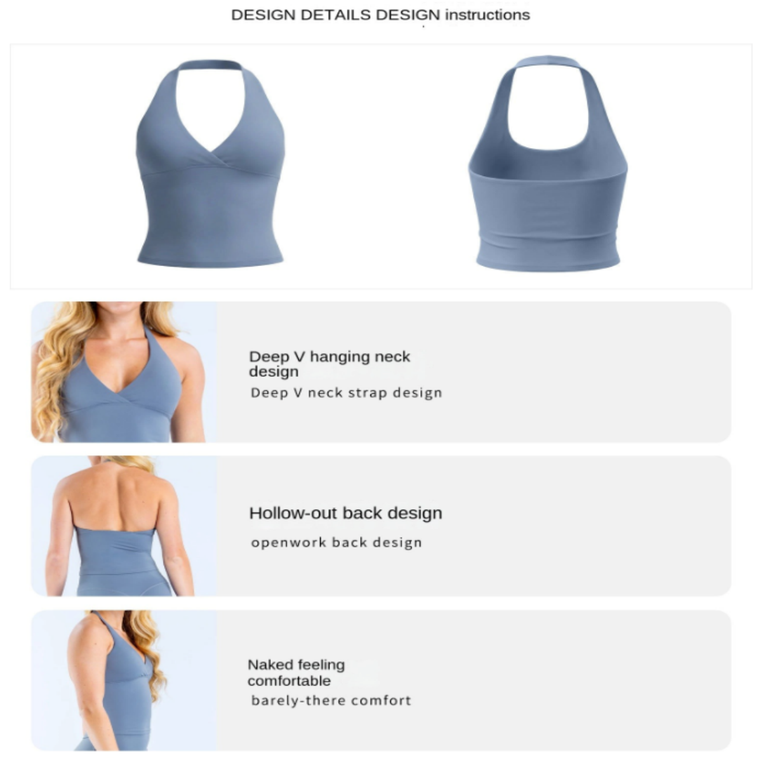 Bra Halter V-Neck Yoga Tank To - đánh giá và giá Pilates V Yoga