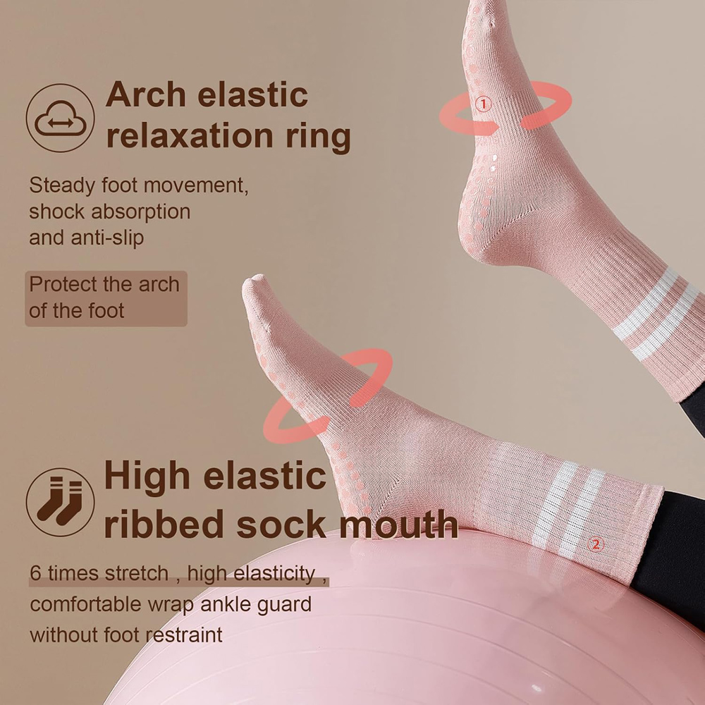 Yoga Pilates Socks with Grips  - đánh giá và giá Pilates Yoga Grip Socks