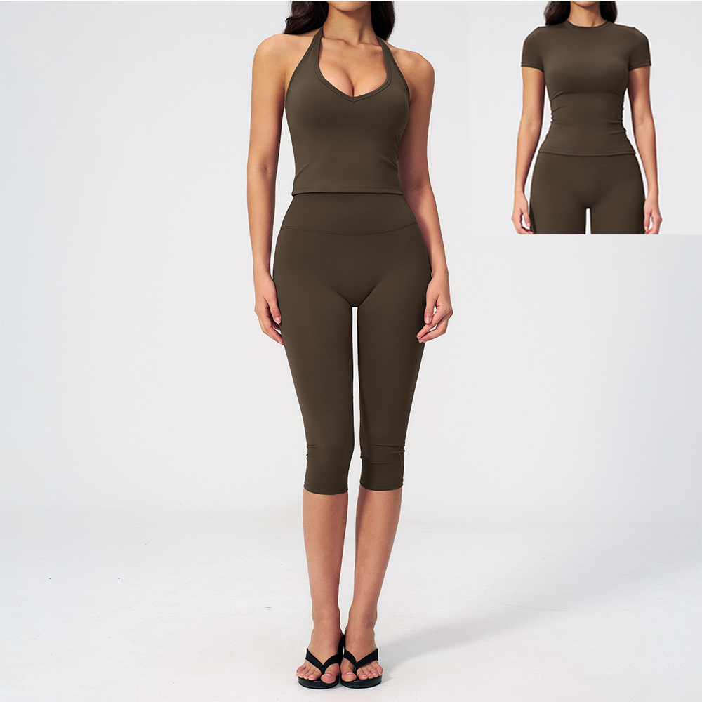 Women Halter Ruched V Neck 2/3 - đánh giá và giá Pilates V Yoga