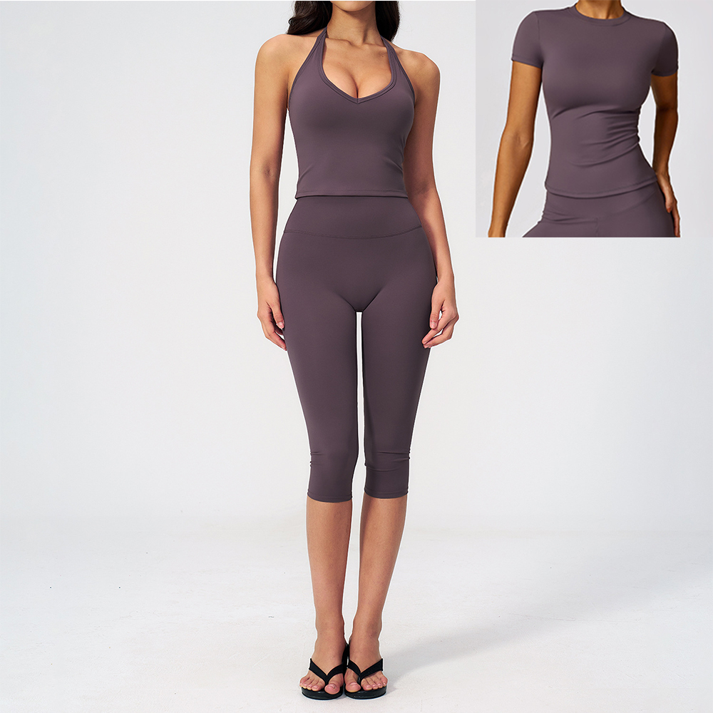 Women Halter Ruched V Neck 2/3 - đánh giá và giá Pilates V Yoga