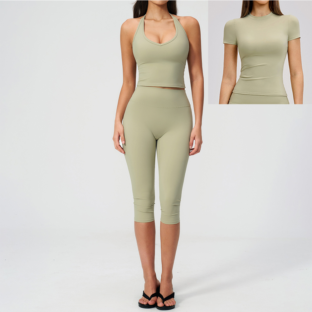 Women Halter Ruched V Neck 2/3 - đánh giá và giá Pilates V Yoga