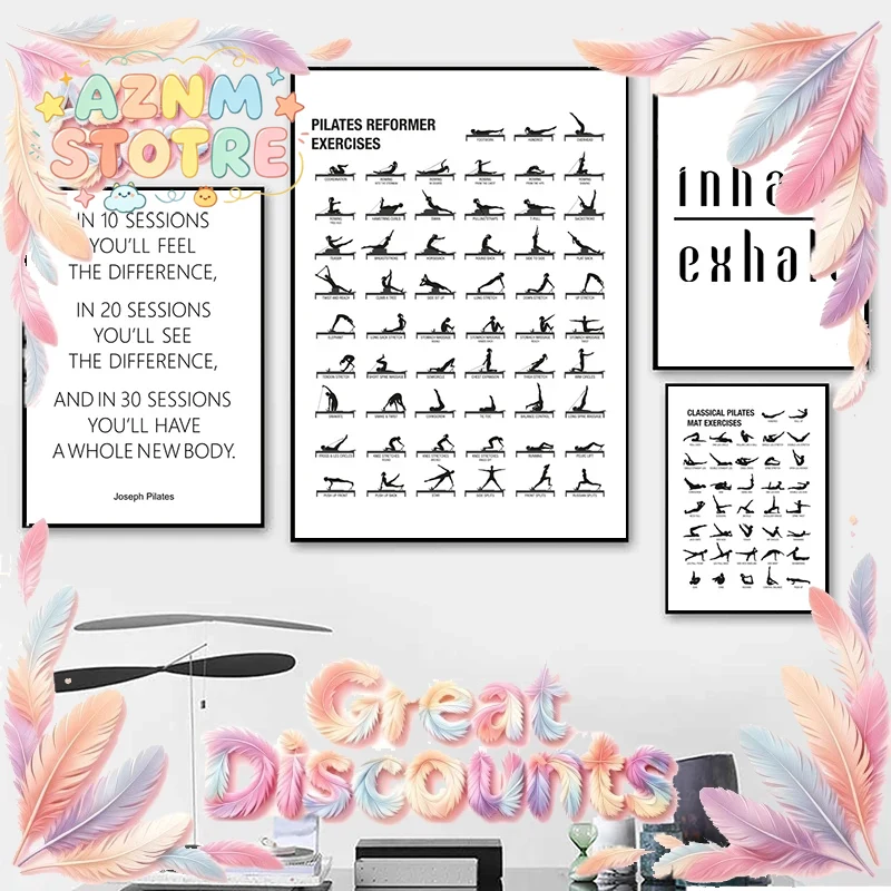 Pilates Workout Chart Poster C - đánh giá và giá Pilates Yoga Gifts