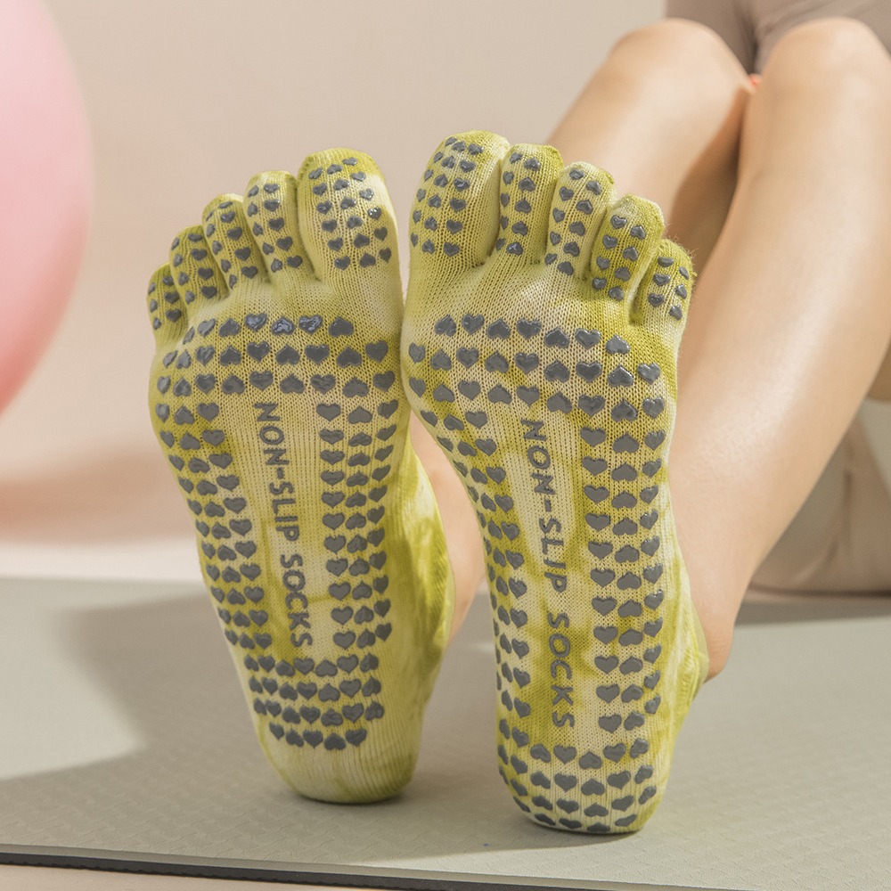 Women's Tie-Dye Five-Finger Gr - đánh giá và giá Pilates Yoga Grip Socks