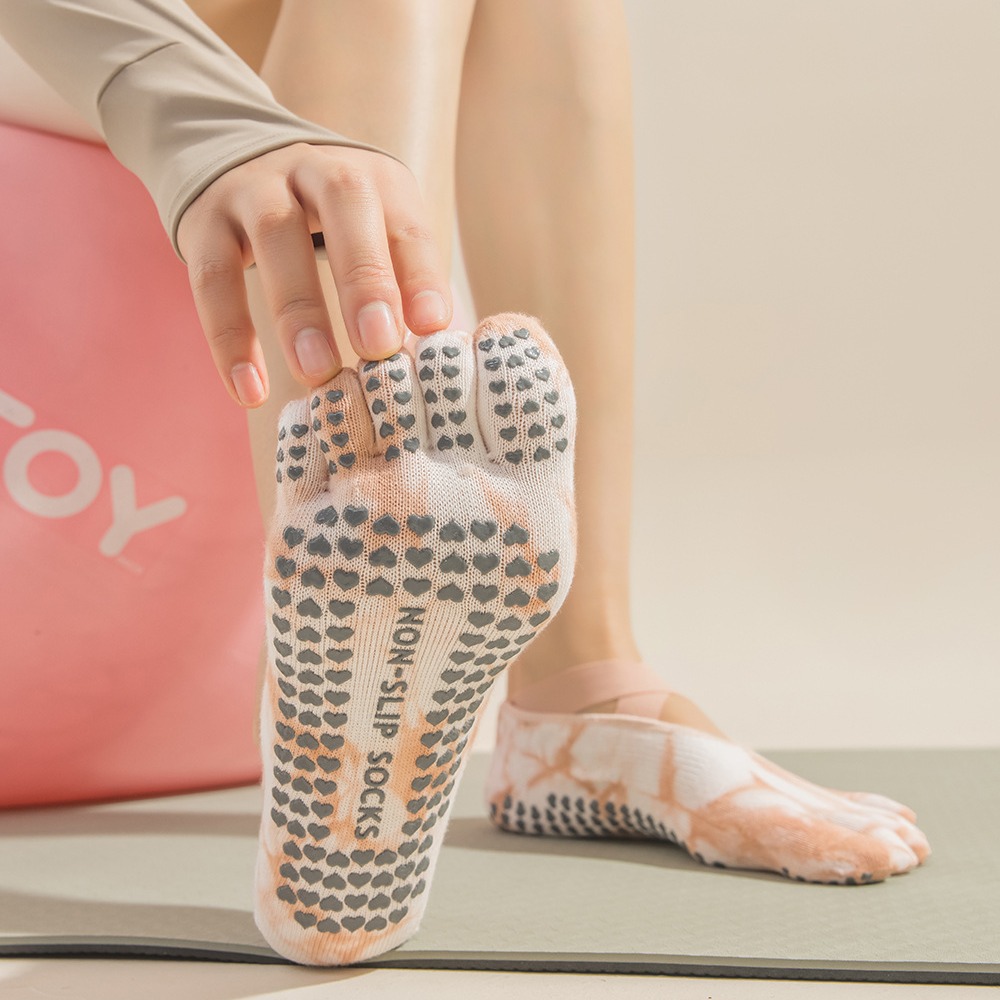Women's Tie-Dye Five-Finger Gr - đánh giá và giá Pilates Yoga Grip Socks